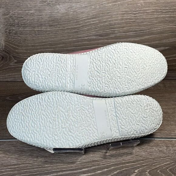 NEW Cienta Pink Canvas Big Girl Sz 4 Slip On Elastic Cap Toe No Lace Sneakers - Picture 8 of 11